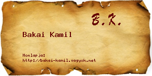 Bakai Kamil névjegykártya